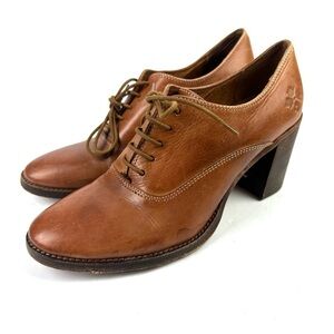 Patricia Nash Anna Shoes 9.5 Brown Leather Oxford Block Heel Womens